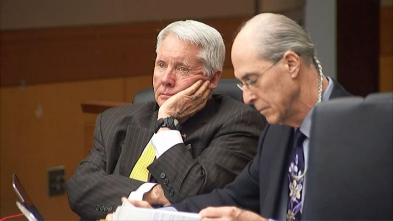 Tex McIver listens during his murder trial on March 28, 2018 at the Fulton County Courthouse.