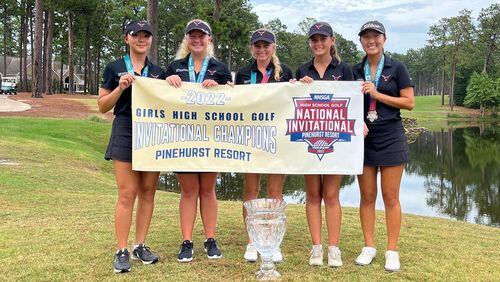 The Lambert girls golf team defended their title at the 2022 National High School Invitational at Pinehurst.
