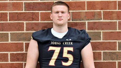Johns Creek High offensive lineman Tyler Gibson, who announced his commitment to Georgia Tech on June 23, 2021. (247Sports)