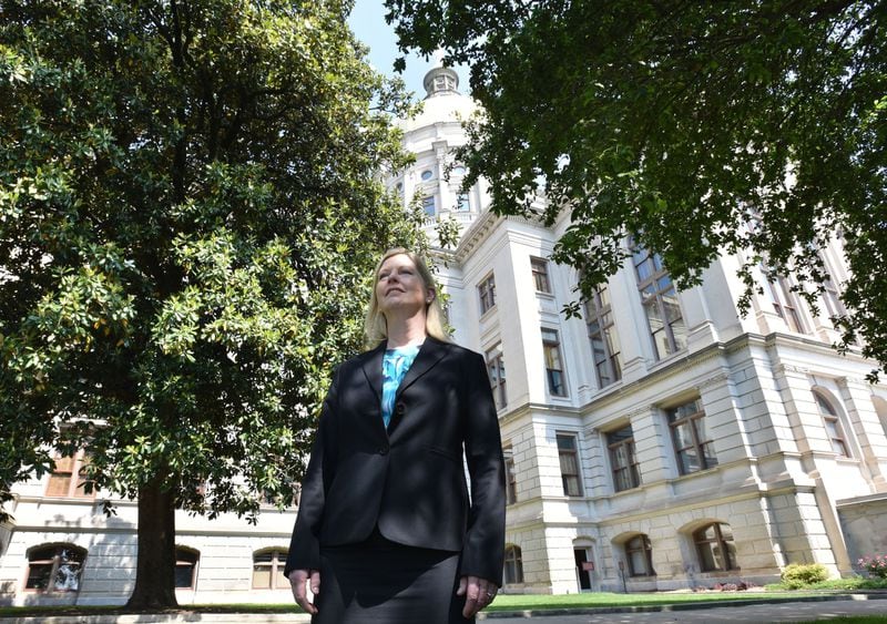 Jan Hankins outside the Georgia State Capitol on May 8, 2015. 