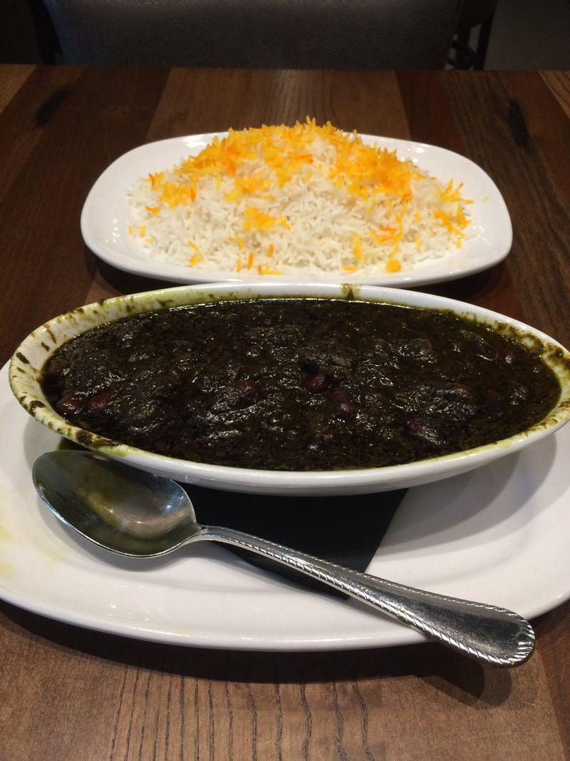 Mulavi serves a number of Persian classics, including ghormeh sabzi, a beef and kidney bean stew, which comes with saffron rice. CONTRIBUTED BY WENDELL BROCK