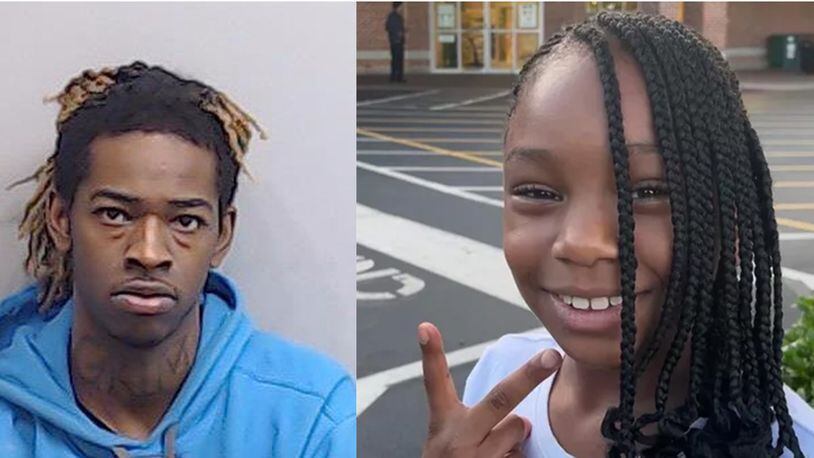 Atlanta police announced the arrest of Deshon Collins (left), who faces a murder charge in a shooting that killed 7-year-old Ava Phillips.