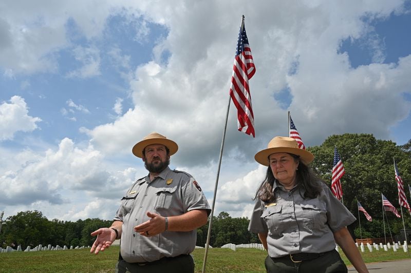 Andersonville National Cemetery is preparing for a large turnout for the Memorial Day ceremony honoring Story, said Gia Wagner, right, the superintendent of Andersonville National Historic Site. “We are all crying and have goosebumps from this story,” Wagner said. “With over 20,000 burials that we have, he will be our second Medal of Honor recipient. It is very rare. We are just thrilled to be chosen.”