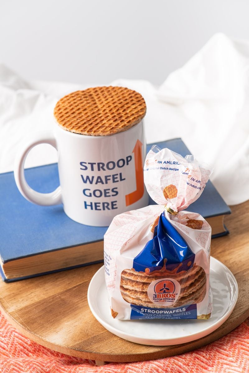 The traditional way to enjoy a stroopwafel is to set it on top of a mug of coffee, tea or hot chocolate just long enough for the caramel to warm and release its flavor. Courtesy of 3Bros Cookies