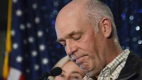 Republican multimillionaire Greg Gianforte won Montana’s only U.S. House seat in a special election on May 25, 2017, despite being charged with assault a day earlier after witnesses said he grabbed a reporter by the neck and threw him to the ground. He later apologized. (Rachel Leathe/Bozeman Daily Chronicle via AP)