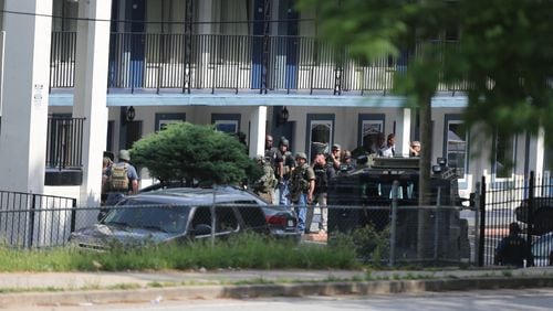 Police officers were on the scene of a standoff on May 12, 2014, in southwest Atlanta.