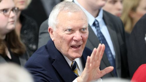 Former Georgia Gov. Nathan Deal on Feb. 11, 2020, in Atlanta during the dedication of the new judicial center named for him in honor of his contributions to criminal justice reform in Georgia. (credit: Miguel Martinez for The Atlanta Journal-Constitution)
