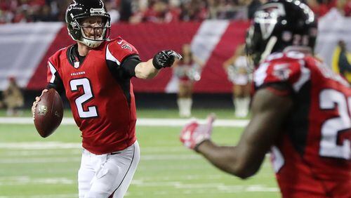 Falcons fans chanted “MVP!” as Matt Ryan directed Atlanta’s offense to a win in the regular season finale at the Georgia Dome against the Saints on Sunday, Jan. 1, 2017, in Atlanta.