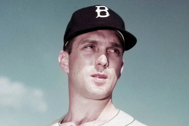 FILE - This is an undated photo showing Brooklyn Dodgers pitcher Carl Erskine. Carl Erskine, who pitched two no-hitters as a mainstay on the Brooklyn Dodgers and was a 20-game winner in 1953 when he struck out a then-record 14 in the World Series, died Tuesday, April 16, 2024, at Community Hospital Anderson in Anderson, Indiana, according to Michele Hockwalt, the hospital’s marketing and communication manager. He was 97. (AP Photo/File)