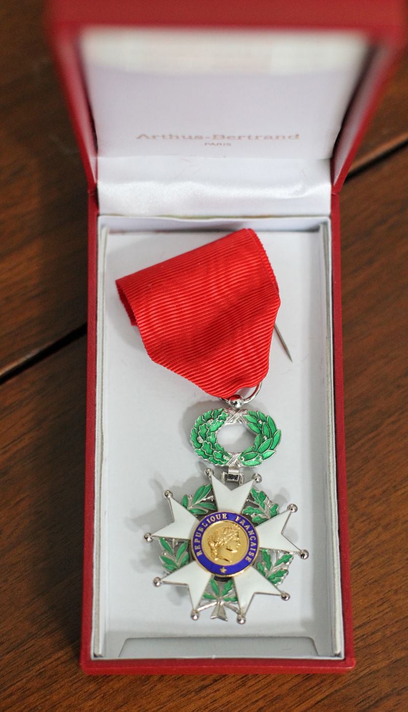 Eddie Sessions was awarded the Legion of Honor. The distinctive medal (above) honors courage, bravery and service to France.