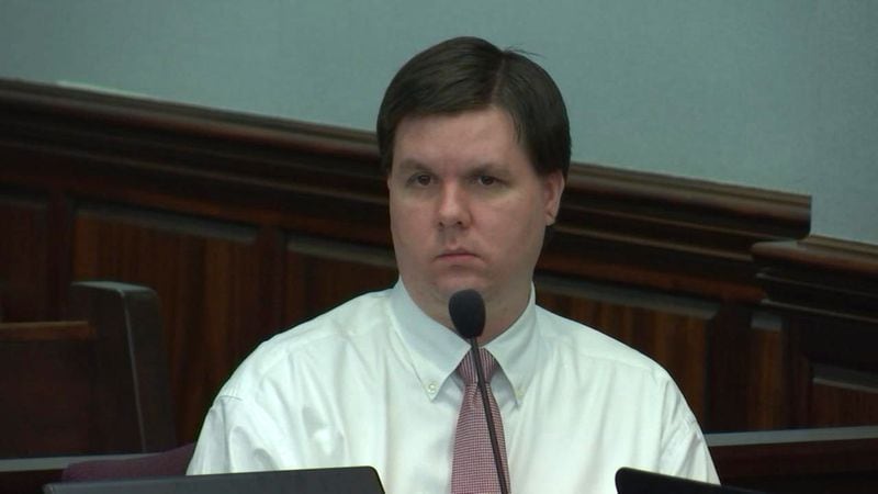 Justin Ross Harris takes his seat at his murder trial at the Glynn County Courthouse in Brunswick, Ga., on Friday, Oct. 21, 2016. (screen capture via WSB-TV)