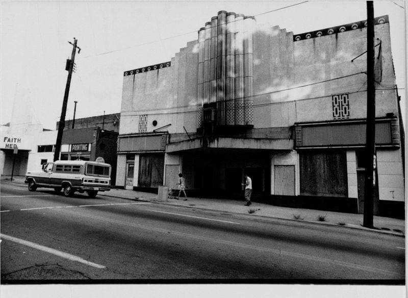The World War II-era movie theatre that would become the Variety Playhouse sat unoccupied through the 1970s. Here it is in 1977. AJC file