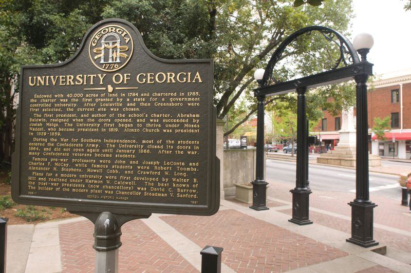 University of Georgia’s arch in downtown Athens serves as the university’s primary symbol for recognition and is the focal point of North Campus. AJC FILE