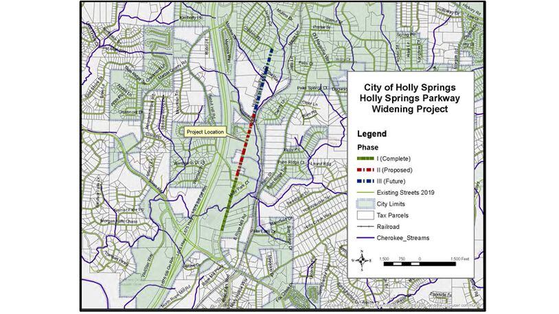 Holly Spring has received a state grant and loan totaling $4.75 million for the Phase II widening of Holly Springs Parkway. CITY OF HOLLY SPRINGS