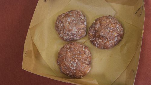 BREAKFAST: Apple fritters from Tip Top Donuts in Marietta. KENT D. JOHNSON/KDJOHNSON@AJC.COM