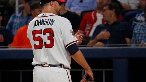 Jim Johnson was heckled by fans as he left the field following a rough late-season appearance for the Braves, who traded the veteran reliever  to the Angels on Thursday. (Photo by Kevin C. Cox/Getty Images)