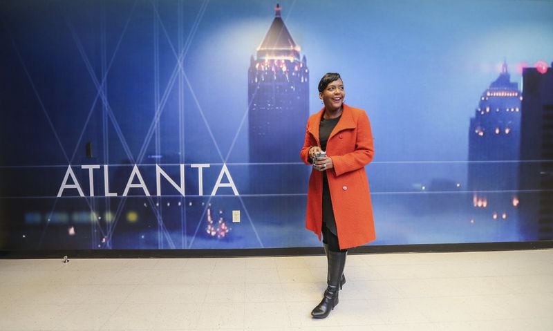 Atlanta Mayor-elect Keisha Lance Bottoms arrived at the WSB-TV building in Midtown Atlanta on Wednesday, Dec. 6, 2017. In a television appearance on Channel 2 Action News, she declared victory in Tuesday’s runoff election against fellow Atlanta City Councilwoman Mary Norwood. Mary Norwood is not calling the race. She says she’s waiting for absentee ballots from the military and provisional ballots to be counted, and Norwood is expected to ask for a recount. JOHN SPINK/JSPINK@AJC.COM