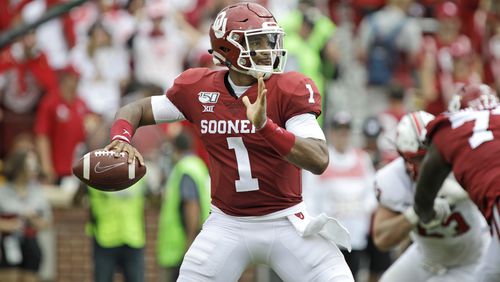 In his one and only season in Norman, Jalen Hurts has looked quite comfortable in Oklahoma's shade of crimson. (Photo by Brett Deering/Getty Images)