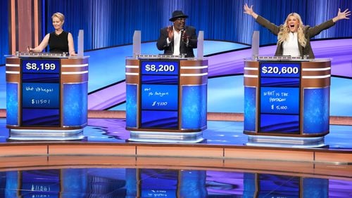 CELEBRITY JEOPARDY! - “Quarterfinal #8: Cynthia Nixon, Cedric the Entertainer and Heather McMahan” - Actress Cynthia Nixon (“And Just Like That…”) and comedians Cedric the Entertainer (“The Neighborhood”) and Heather McMahan (“Son I Never Had”) step up to the podiums on an all-new episode. WEDNESDAY, NOV. 29 (8:00-9:00 p.m. EST), on ABC. (Disney/Eric McCandless)CYNTHIA NIXON, CEDRIC THE ENTERTAINER, HEATHER MCMAHAN