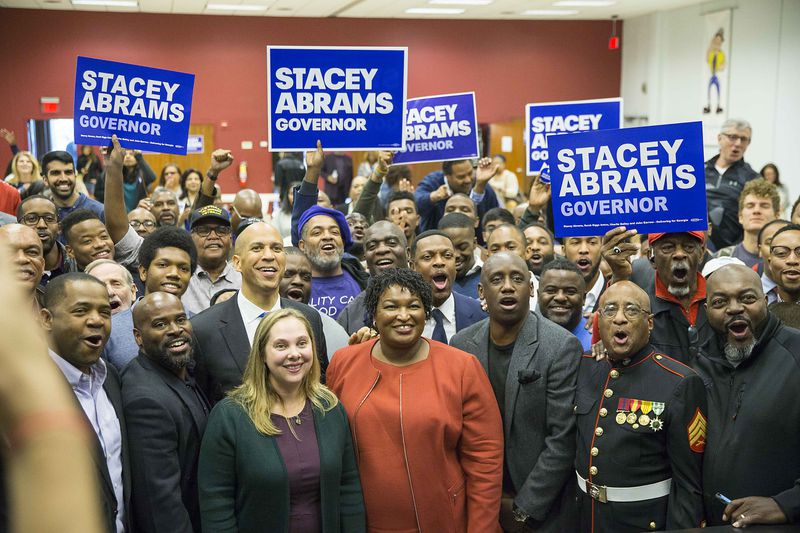 During the 2018 campaign, Stacey Abrams, shown with Sarah Riggs Amico, the Democratic nominee for lieutenant governor that year, came within 55,000 votes of defeating Republican Brian Kemp thanks to a surge of votes from Black Georgians. An Atlanta Journal-Constitution poll this week shows likely Black voters aren't coming out for Abrams in similar numbers at this point. (ALYSSA POINTER/ALYSSA.POINTER@AJC.COM)