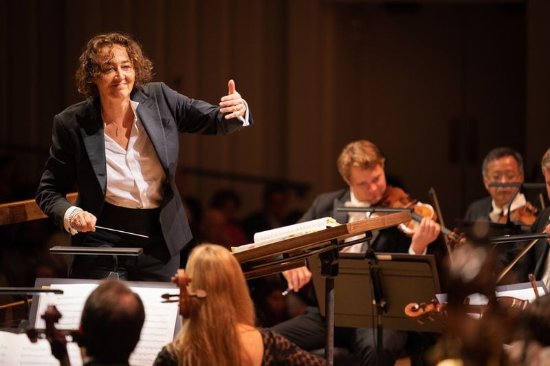 Nathalie Stutzmann continues to progress in her second season as Atlanta Symphony Orchestra music director. A highlight of the season: a November program of three choral works by Brahms during which she "drew an exquisite, beautifully balanced sound" from the orchestra and ASO Chorus, according to critic Pierre Ruhe. Photo: Rand Lines