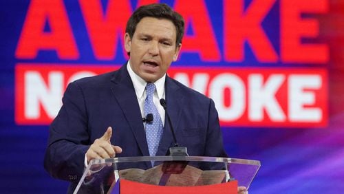 Florida Gov. Ron DeSantis defended the culling of math textbooks for CRT and divisive content, saying this week, “You do have things like social and emotional learning, and some of the things that are more political in there.” (Joe Burbank/Orlando Sentinel/TNS)