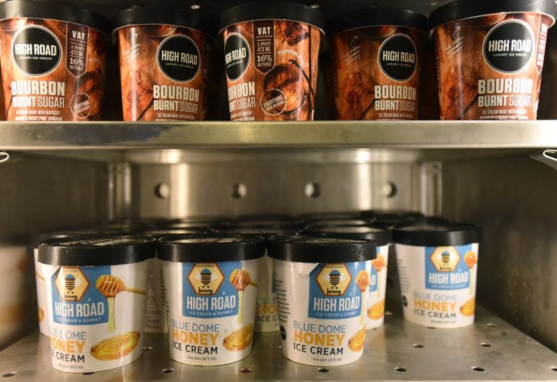 Blue Dome honey ice cream using honey from the hotel’s rooftop beehives can be purchased at Market at the Hyatt Regency Atlanta. HYOSUB SHIN / HYOSUB.SHIN@AJC.COM