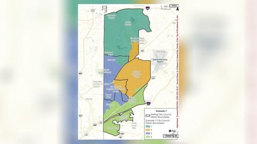 This is the new City Council district map for Brookhaven.