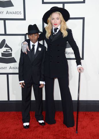 Black and white: Madonna with son David