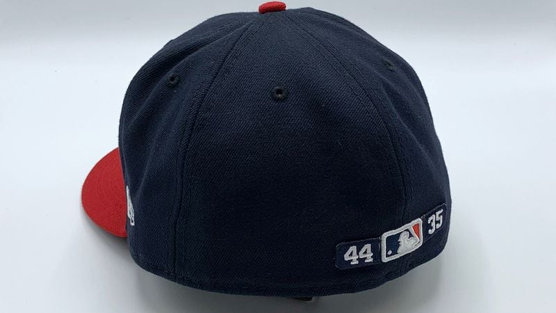 The numbers of Hall of Famers Hank Aaron (44) and Phil Niekro (35) are embroidered on the caps the Braves are wearing this season. (Atlanta Braves)