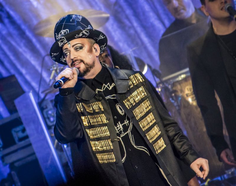 Boy George performs one of Culture Club's numerous hits. The band headlined the July 22 show at State Bank Amphitheatre at Chastain Park. Photo: Courtesy of The Image Berne