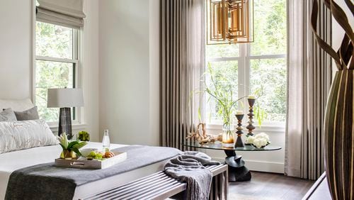Wood elements and plenty of sunlight have both mental and physical health benefits in interior design, Atlanta designer Lorraine Enwright said.
(Courtesy of Intuitive Dwellings by Enwright Design Inc. and Brookside Custom Homes / Jeff Herr)