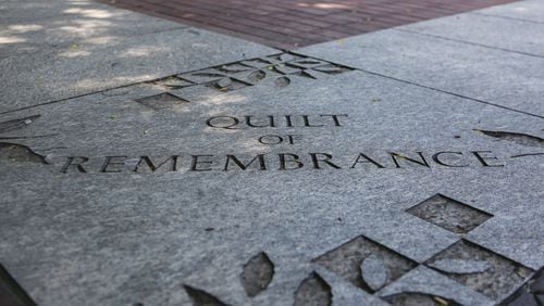 2016 marks the 20th anniversary of the 1996 Olympic Games in Atlanta’s Centennial Olympic Park. Many remember the bombing that took place during the games on July 27 at the northern end of the park. The Quilt of Remembrance features stones from around the world in honor of the 111 people who were injured during the bombing, and one who was killed, Alice Hawthorne. EMILY JENKINS/ EJENKINS@AJC.COM