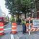 A section of Peachtree Street is closed until Saturday to accommodate construction in the area.