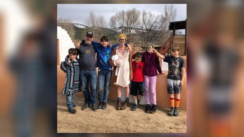 The Jordan Family were told to quarantine for 14 days after Ellie Jordan was tested for coronavirus at Emory Saint Joseph’s emergency room. Pictured from the left is Jack, age 11; JD Jordan, James, 14; Ellie Jordan; Malcolm, 9; Marin, 12 and Sean, 10. Photo courtesy of JD Jordan