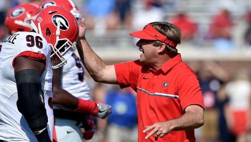 Georgia’s Kirby Smart is the nation’s 23rd highest paid college football coach, according to USA Today’s ranking. (BRANT SANDERLIN/BSANDERLIN@AJC.COM)