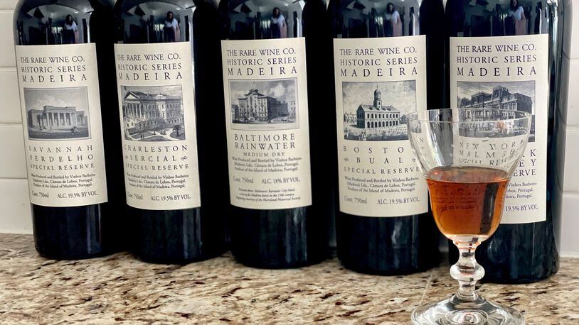The Rare Wine Co. developed a line of Madeiras called the Historic Series, which pairs the grape and style of Madeira favored at each Colonial port in America. Krista Slater for The Atlanta Journal-Constitution