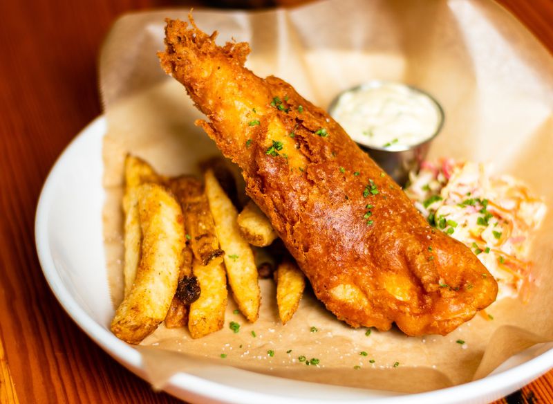 Watchman’s serves Fish & Chips at lunch on the weekends. Here, it’s shown with a thick slab of fried cod. CONTRIBUTED BY HENRI HOLLIS