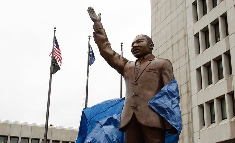 The 12-foot-high MLK statue in White Plains, N.Y. (Matthew Brown, The Journal News)