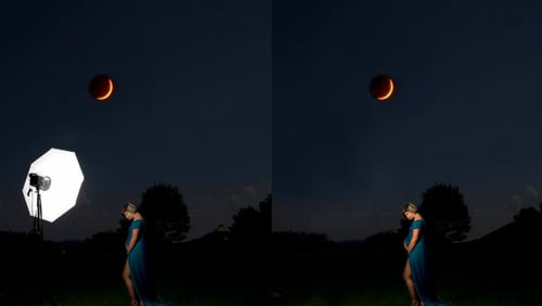Lisa Cruikshank of Still Pearl Photography created a composite of her daughter-in-law and the Aug. 21 total solar eclipse for a magical maternity photoshoot in Murray County.