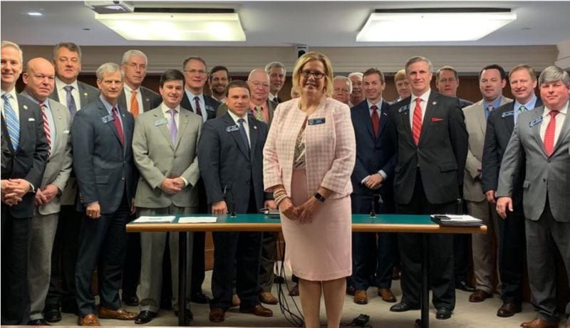 The photograph that Republican state Sen. Renee Unterman posted on Instagram before the March 22, 2019, marathon debate in the Senate on HB 481, the anti-abortion "heartbeat" bill.