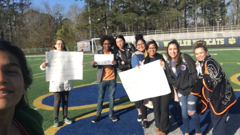 Wheeler High School students were among those from across the country who walked out of school last week to protest gun violence.
