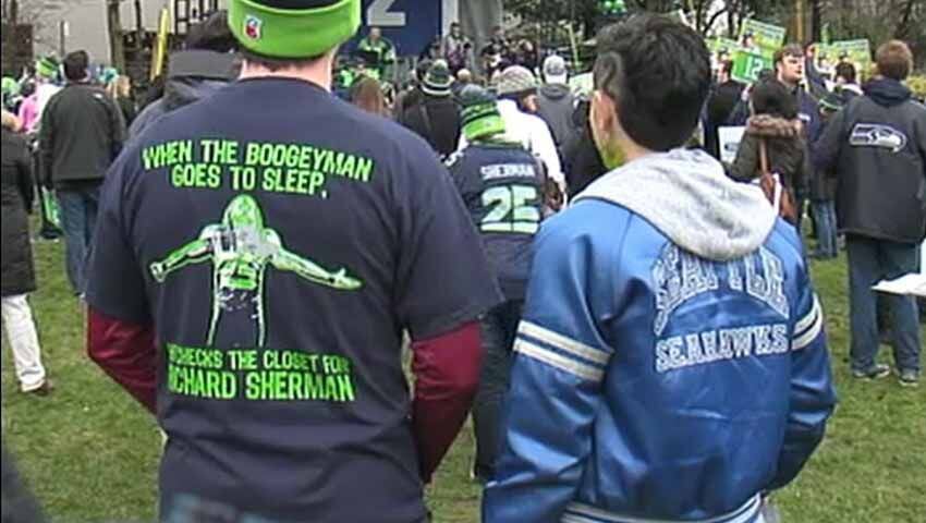 Fans rally for Seahawks at Seattle Center