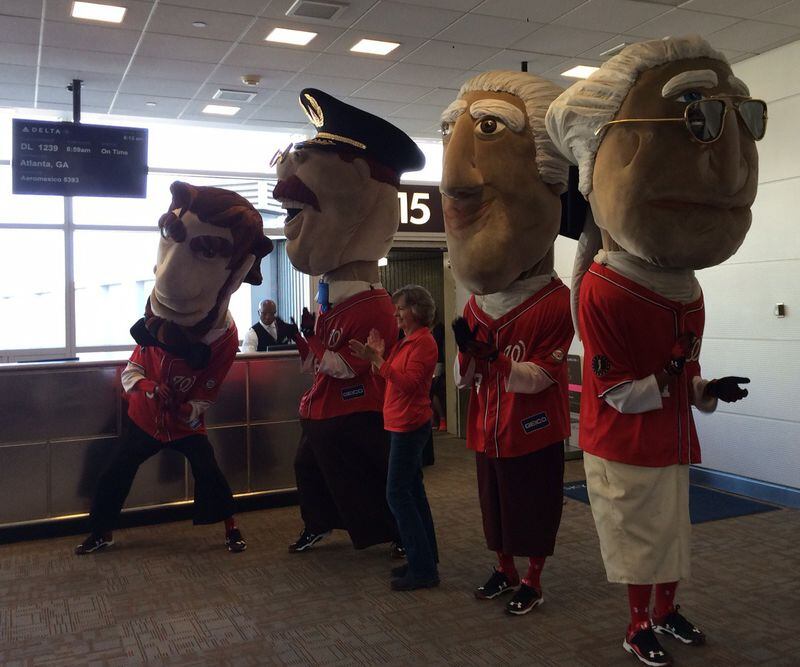 Unusual antics in the gate area at Reagan National Airport.