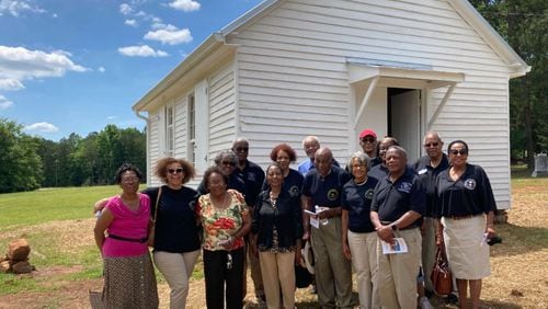 A beneficiary of last year's Callahan Incentive Grant was the Cherry Grove Schoolhouse in Washington, Georgia - seen here in a rededication ceremony. (Courtesy of the Georgia Trust for Historic Preservation)