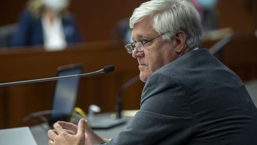 Georgia Sen. Bill Cowsert, R-Athens, added an amendment to House Bill 426 that would add first responders as a protected class in Georgia’s proposed hate-crimes law. The amendment passed the committee with no support from Democrats. (ALYSSA POINTER / ALYSSA.POINTER@AJC.COM)