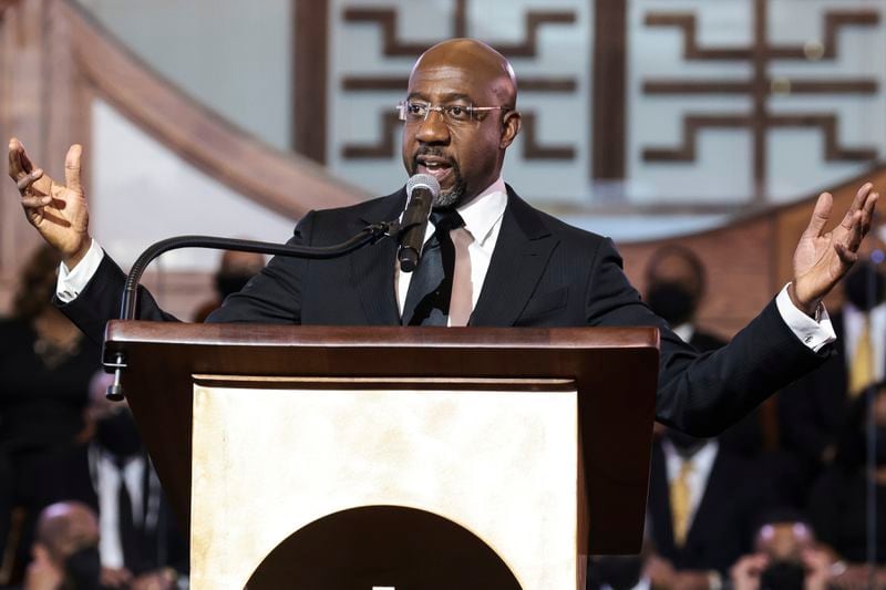 Fresh off the news that pharmaceutical company Eli Lilly had voluntarily lowered the price of insulin for all customers to match new federal caps for those on Medicare, Georgia U.S. Sen. Raphael Warnock is pleading with other companies to follow suit. (Oliver Contreras/The New York Times)