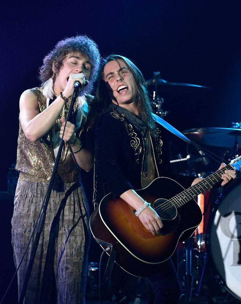 Josh Kiszka (L) and Jake Kiszka of Greta Van Fleet, perform during Sir Lucian Grainge's 2019 Artist Showcase Presented by Citi at The Row on Feb. 9, 2019 in Los Angeles, California.  (Photo by Timothy Norris/Getty Images for for Universal Music Group)