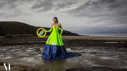 Dress designed by Aviad Arik Herman for Miss Universe Great Britain 2019. Photo: Lee Dare