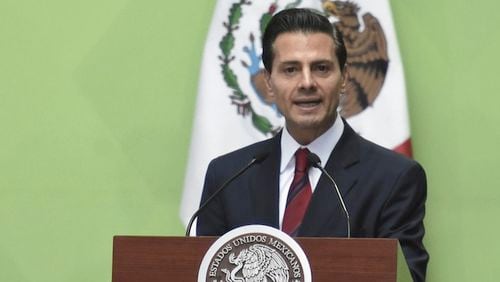 Enrique Pena Nieto, President of Mexico, during talks at the National Palace in Mexico City in June 2016. (Carlos Tischler/Sipa USA/TNS)
